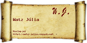 Watz Júlia névjegykártya