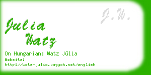 julia watz business card